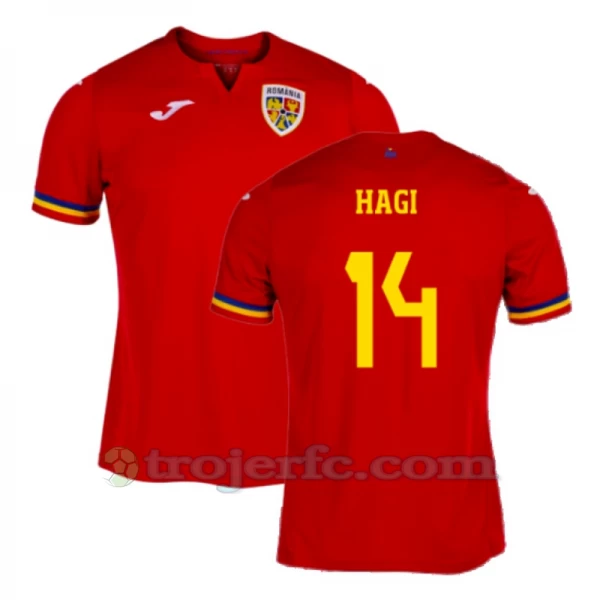 Hagi #14 Rumænien Fodboldtrøjer EM 2024 Udebanetrøje Mænd