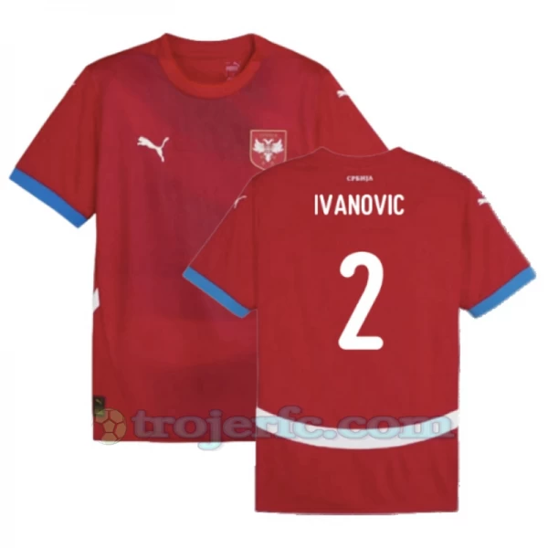 Ivanovic #2 Serbien Fodboldtrøjer EM 2024 Hjemmebanetrøje Mænd