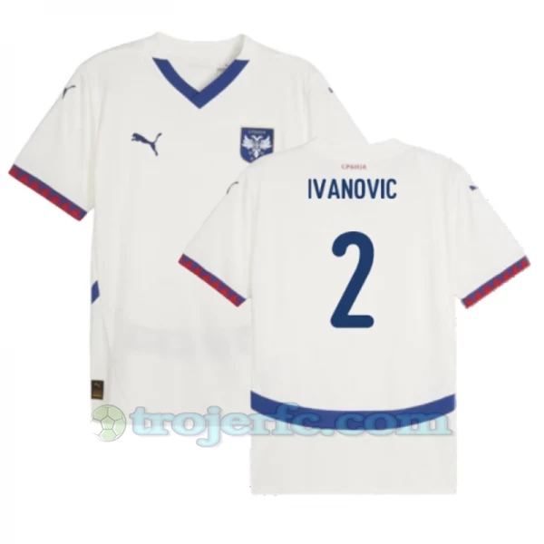 Ivanovic #2 Serbien Fodboldtrøjer EM 2024 Udebanetrøje Mænd