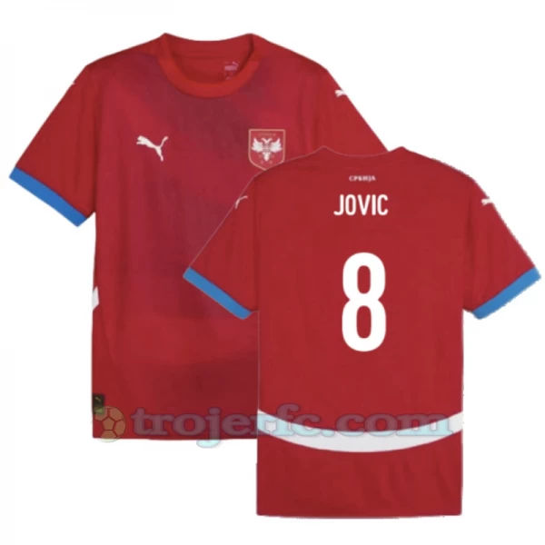 Jovic #8 Serbien Fodboldtrøjer EM 2024 Hjemmebanetrøje Mænd