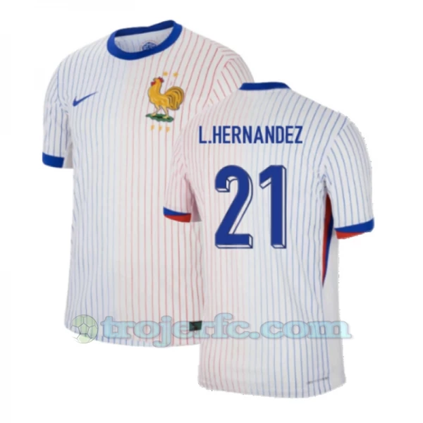 L.Hernandez #21 Frankrig Fodboldtrøjer EM 2024 Udebanetrøje Mænd
