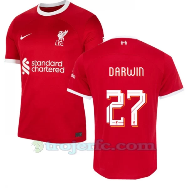 Liverpool FC Darwin #27 Fodboldtrøjer 2023-24 UCL Hjemmebanetrøje Mænd