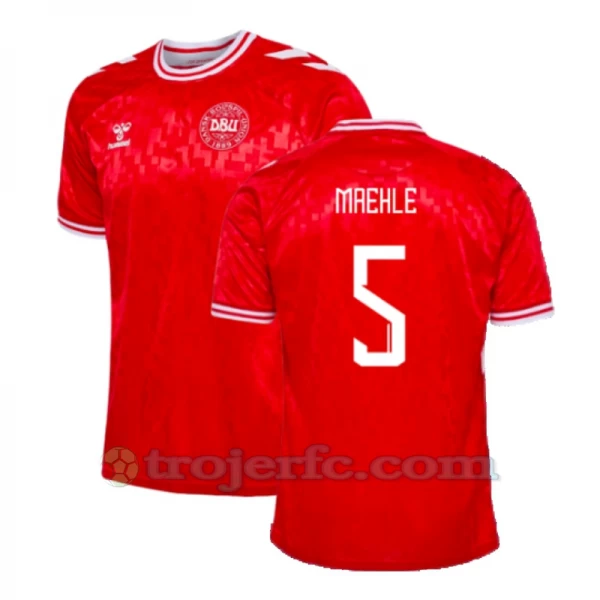 Maehle #5 Danmark Fodboldtrøjer EM 2024 Hjemmebanetrøje Mænd