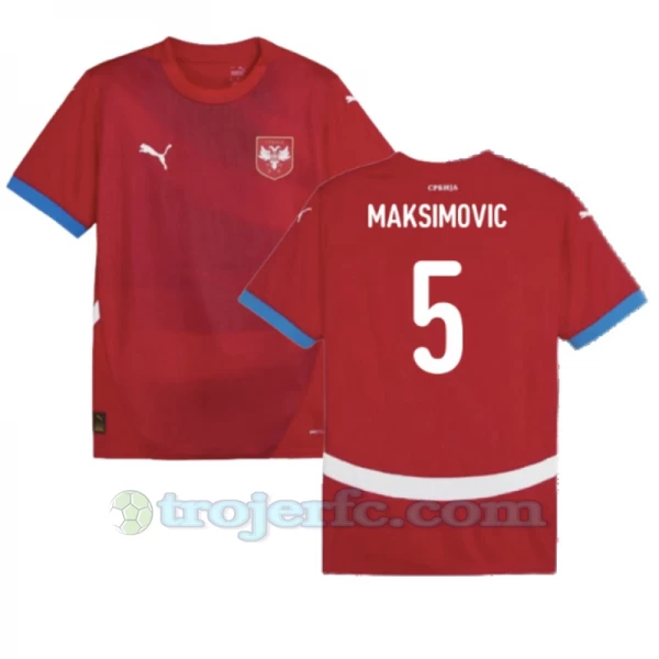 Maksimovic #5 Serbien Fodboldtrøjer EM 2024 Hjemmebanetrøje Mænd