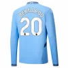 Manchester City Bernardo Silva #20 Fodboldtrøjer 2024-25 Hjemmebanetrøje Mænd Lange Ærmer