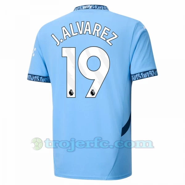 Manchester City J. Alvarez #19 Fodboldtrøjer 2024-25 Hjemmebanetrøje Mænd