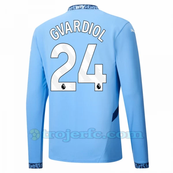 Manchester City Josko Gvardiol #24 Fodboldtrøjer 2024-25 Hjemmebanetrøje Mænd Lange Ærmer