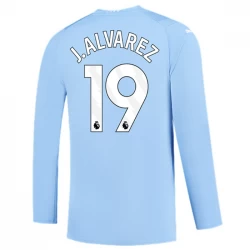 Manchester City Julián Álvarez #19 Fodboldtrøjer 2023-24 Hjemmebanetrøje Mænd Lange Ærmer