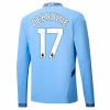 Manchester City Kevin De Bruyne #17 Fodboldtrøjer 2024-25 Hjemmebanetrøje Mænd Lange Ærmer