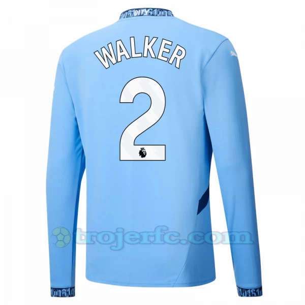 Manchester City Kyle Walker #2 Fodboldtrøjer 2024-25 Hjemmebanetrøje Mænd Lange Ærmer