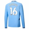 Manchester City Rodrigo #16 Fodboldtrøjer 2024-25 Hjemmebanetrøje Mænd Lange Ærmer