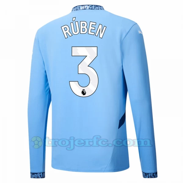 Manchester City Rúben Dias #3 Fodboldtrøjer 2024-25 Hjemmebanetrøje Mænd Lange Ærmer