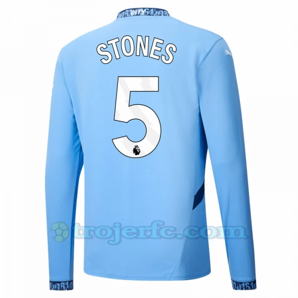 Manchester City Stones #5 Fodboldtrøjer 2024-25 Hjemmebanetrøje Mænd Lange Ærmer