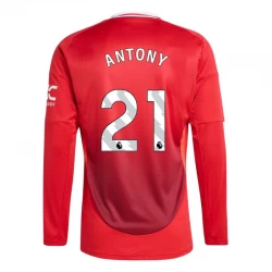 Manchester United Antony #21 Fodboldtrøjer 2024-25 Hjemmebanetrøje Mænd Lange Ærmer