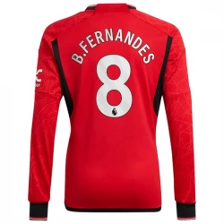 Manchester United Bruno Fernandes #8 Fodboldtrøjer 2023-24 Hjemmebanetrøje Mænd Lange Ærmer