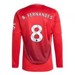 Manchester United Bruno Fernandes #8 Fodboldtrøjer 2024-25 Hjemmebanetrøje Mænd Lange Ærmer