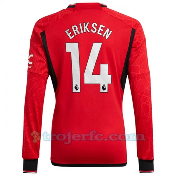 Manchester United Christian Eriksen #14 Fodboldtrøjer 2023-24 Hjemmebanetrøje Mænd Lange Ærmer