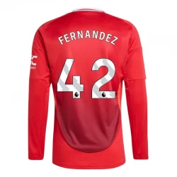Manchester United Fernandez #42 Fodboldtrøjer 2024-25 Hjemmebanetrøje Mænd Lange Ærmer