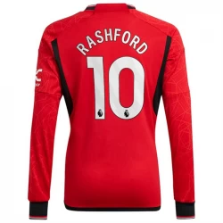 Manchester United Marcus Rashford #10 Fodboldtrøjer 2023-24 Hjemmebanetrøje Mænd Lange Ærmer