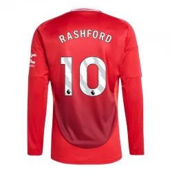 Manchester United Marcus Rashford #10 Fodboldtrøjer 2024-25 Hjemmebanetrøje Mænd Lange Ærmer