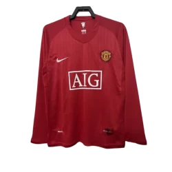 Manchester United Retro Trøje 2007-08 Hjemmebane Mænd Lange Ærmer