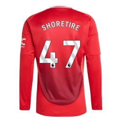 Manchester United Shoretire #47 Fodboldtrøjer 2024-25 Hjemmebanetrøje Mænd Lange Ærmer