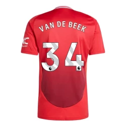 Manchester United Van De Beek #34 Fodboldtrøjer 2024-25 Hjemmebanetrøje Mænd