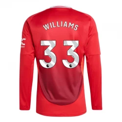 Manchester United Williams #33 Fodboldtrøjer 2024-25 Hjemmebanetrøje Mænd Lange Ærmer