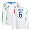 Marco Verratti #6 Italien Fodboldtrøjer EM 2024 Udebanetrøje Mænd Lange Ærmer