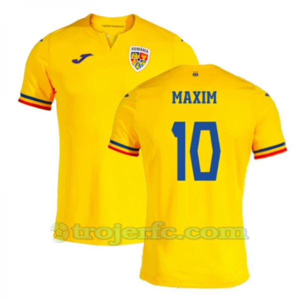 Maxim #10 Rumænien Fodboldtrøjer EM 2024 Hjemmebanetrøje Mænd