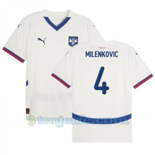 Milenkovic #4 Serbien Fodboldtrøjer EM 2024 Udebanetrøje Mænd