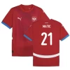 Nemanja Matić #21 Serbien Fodboldtrøjer EM 2024 Hjemmebanetrøje Mænd