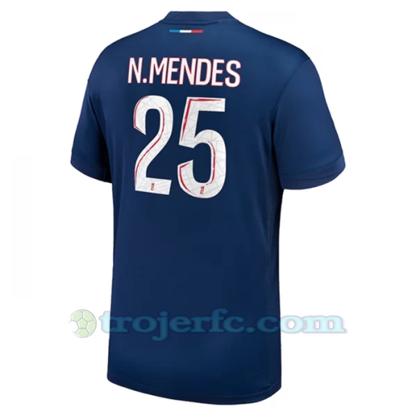 Paris Saint-Germain PSG N.Mendes #25 Fodboldtrøjer 2024-25 Hjemmebanetrøje Mænd