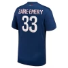 Paris Saint-Germain PSG Zaire-Emery #33 Fodboldtrøjer 2024-25 Hjemmebanetrøje Mænd