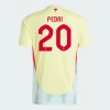 Pedri #20 Spanien Fodboldtrøjer EM 2024 Udebanetrøje Mænd