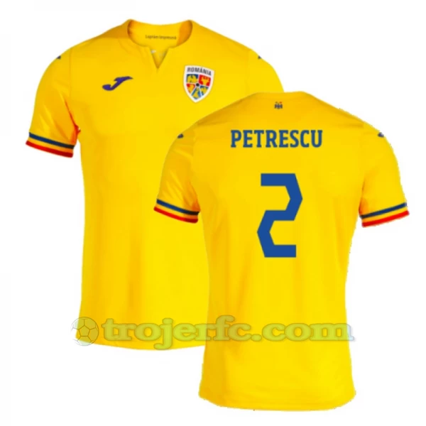 Petrescu #2 Rumænien Fodboldtrøjer EM 2024 Hjemmebanetrøje Mænd