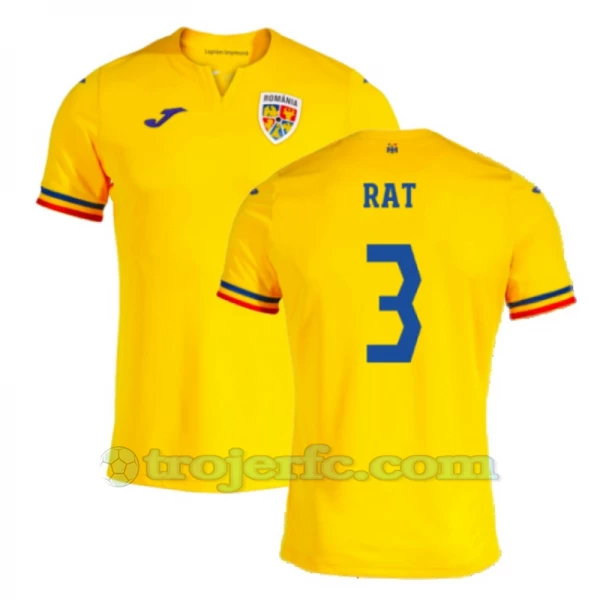 Rat #3 Rumænien Fodboldtrøjer EM 2024 Hjemmebanetrøje Mænd