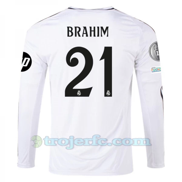 Real Madrid Brahim #21 Fodboldtrøjer 2024-25 HP Hjemmebanetrøje Mænd Lange Ærmer
