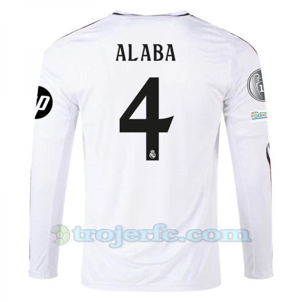 Real Madrid David Alaba #4 Fodboldtrøjer 2024-25 HP Hjemmebanetrøje Mænd Lange Ærmer