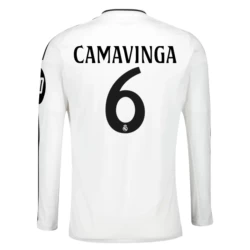 Real Madrid Eduardo Camavinga #6 Fodboldtrøjer 2024-25 HP Hjemmebanetrøje Mænd Lange Ærmer