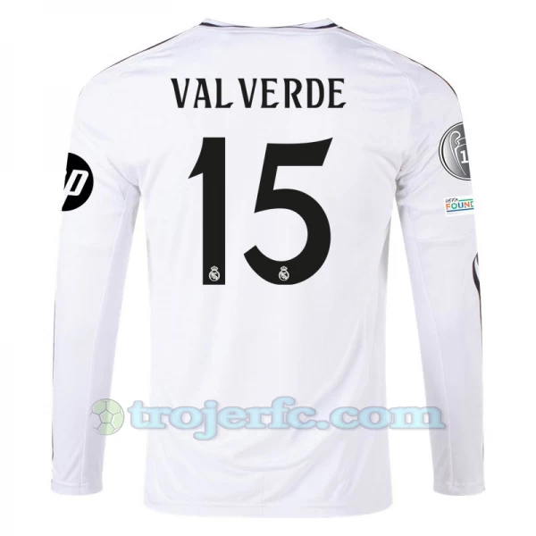 Real Madrid Federico Valverde #15 Fodboldtrøjer 2024-25 HP Hjemmebanetrøje Mænd Lange Ærmer