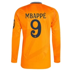 Real Madrid Fodboldtrøjer 2024-25 HP Mbappe #9 Udebanetrøje Mænd Lange Ærmer