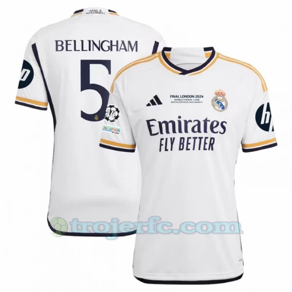 Real Madrid Jude Bellingham #5 Fodboldtrøjer 2023-24 Final London HP Hjemmebanetrøje Mænd