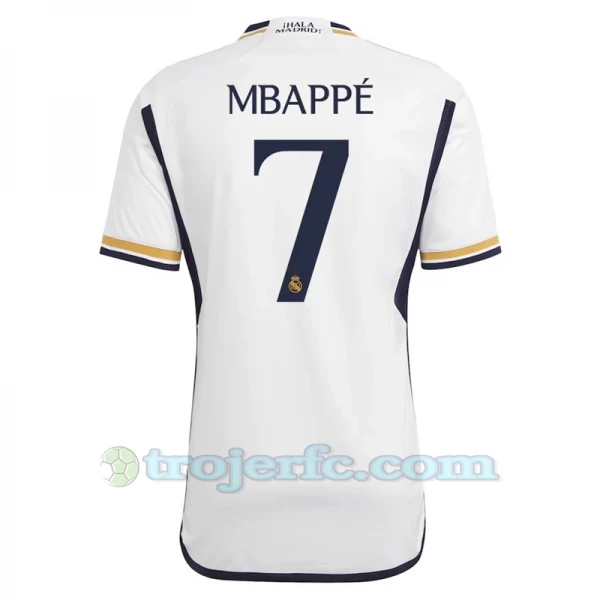 Real Madrid Kylian Mbappé #7 Fodboldtrøjer 2023-24 Hjemmebanetrøje Mænd