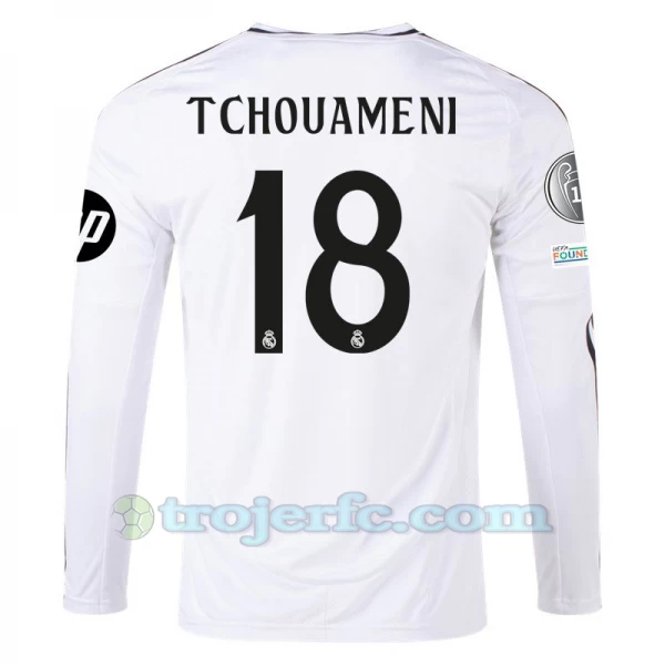 Real Madrid Tchouameni #18 Fodboldtrøjer 2024-25 HP Hjemmebanetrøje Mænd Lange Ærmer