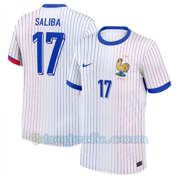 Saliba #17 Frankrig Fodboldtrøjer EM 2024 Udebanetrøje Mænd