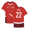 Schar #22 Schweiz Fodboldtrøjer EM 2024 Hjemmebanetrøje Mænd