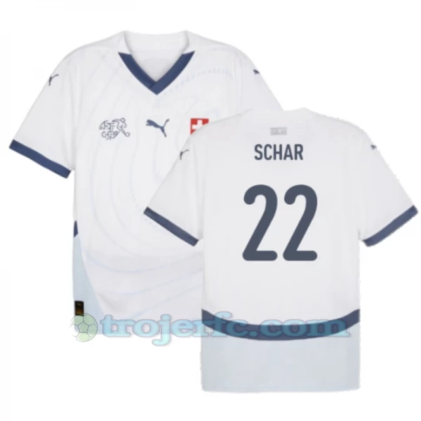 Schar #22 Schweiz Fodboldtrøjer EM 2024 Udebanetrøje Mænd