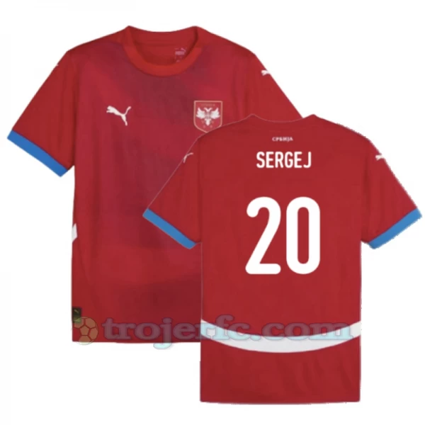 Sergej #20 Serbien Fodboldtrøjer EM 2024 Hjemmebanetrøje Mænd