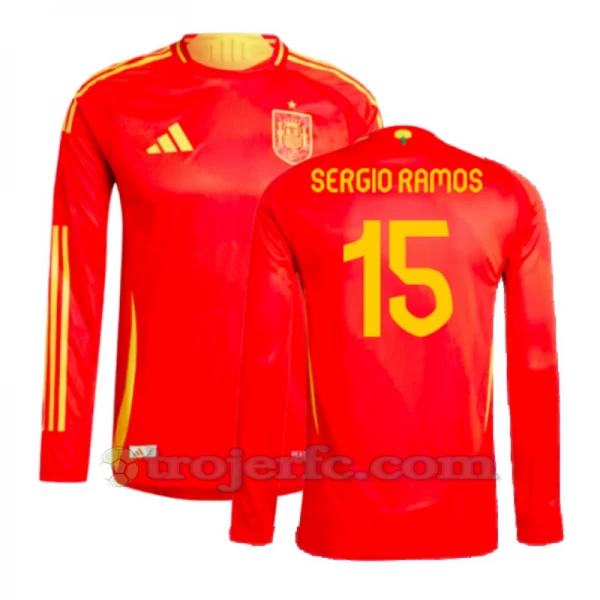 Sergio Ramos #15 Spanien Fodboldtrøjer EM 2024 Hjemmebanetrøje Mænd Lange Ærmer